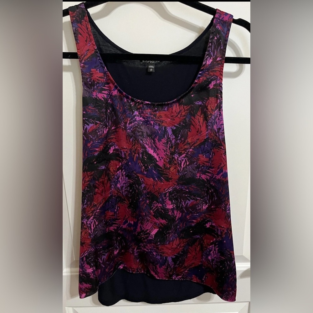 EXPRESS Women Tank Multicolor Fireworks Sleeveless Scoop Neck Purple Red Pink XS